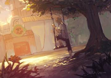Naruto On A Swing Alone Wallpaper Page 9