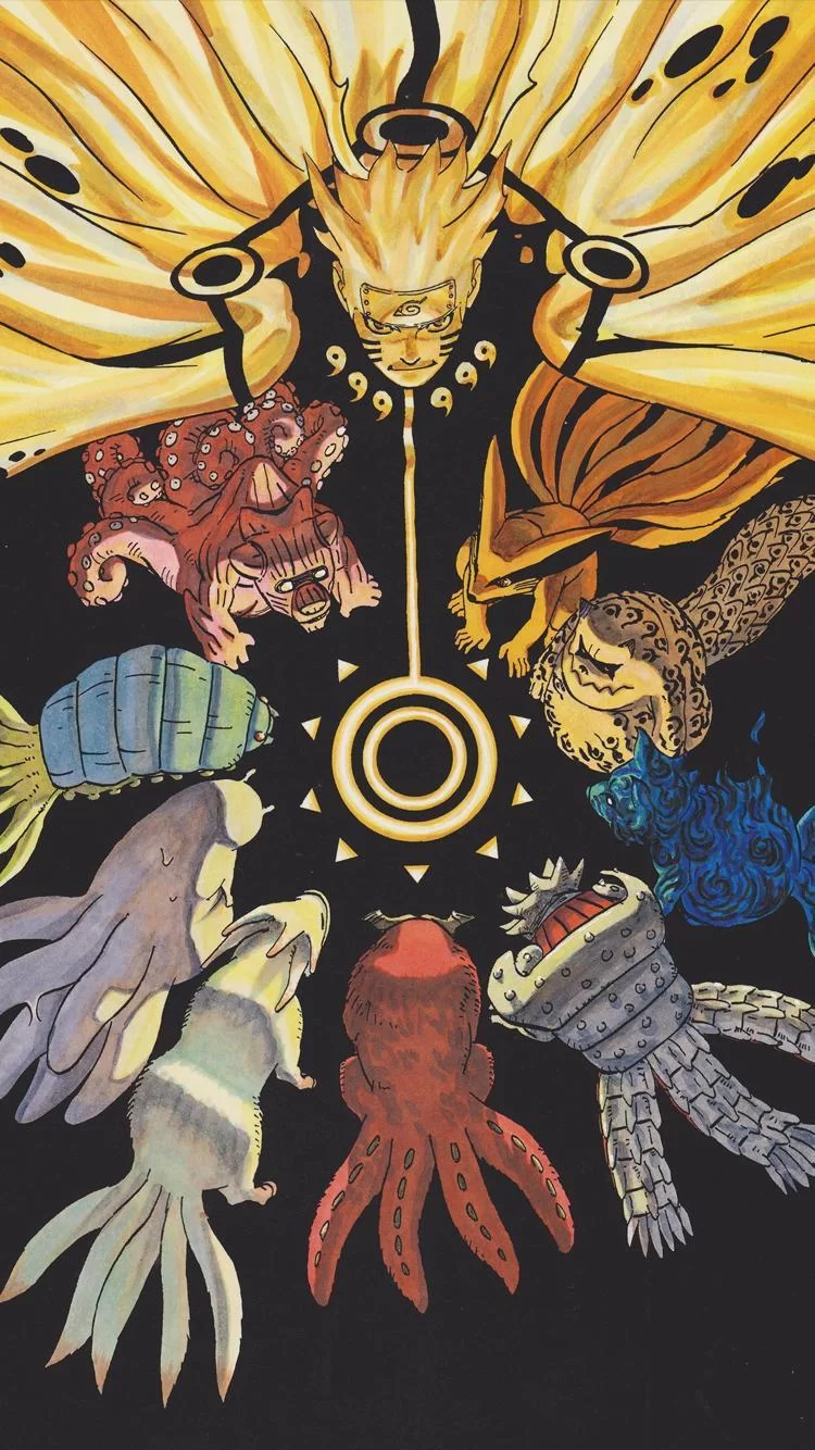 Free Download Naruto Tailed Beasts Wallpaper Black And White Page 1158844 (750 x 1334)