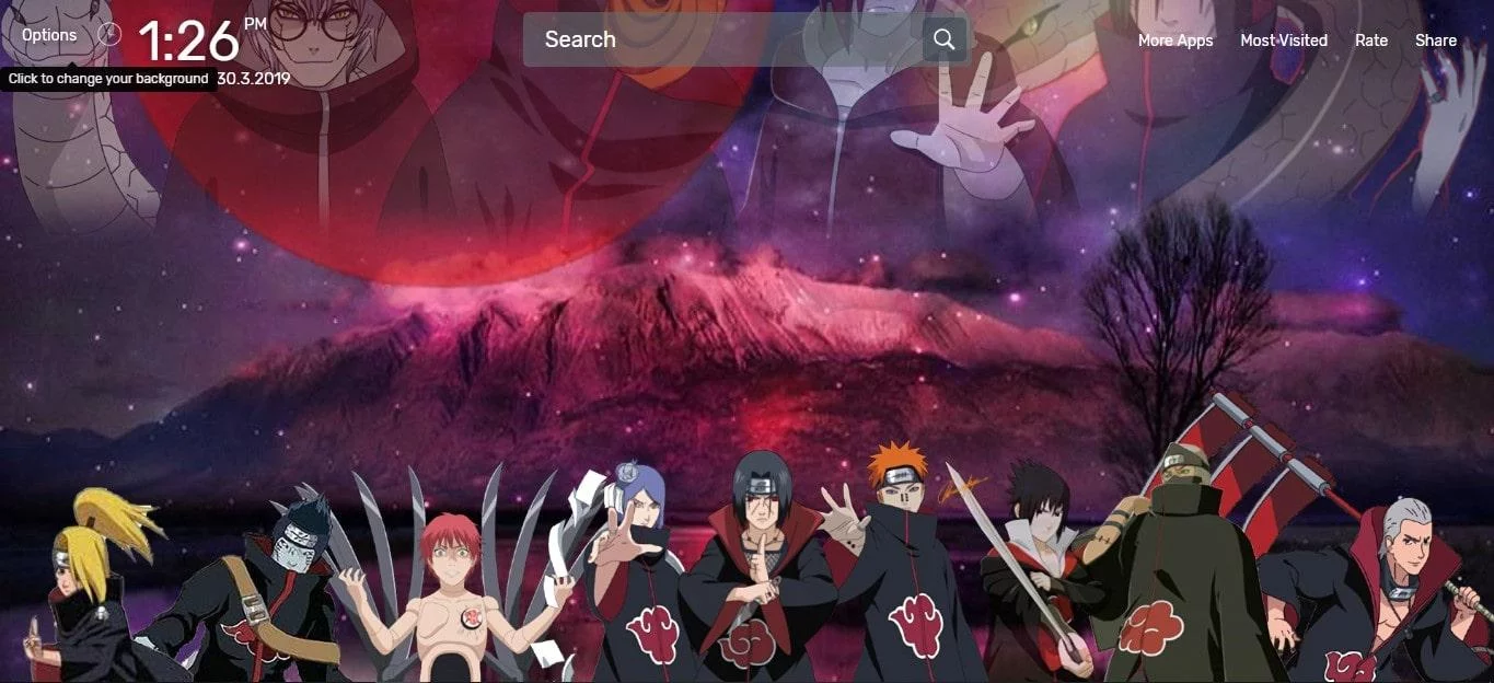 Free Download Naruto Wallpaper Google Chrome Page 1378366 (1365 x 624)