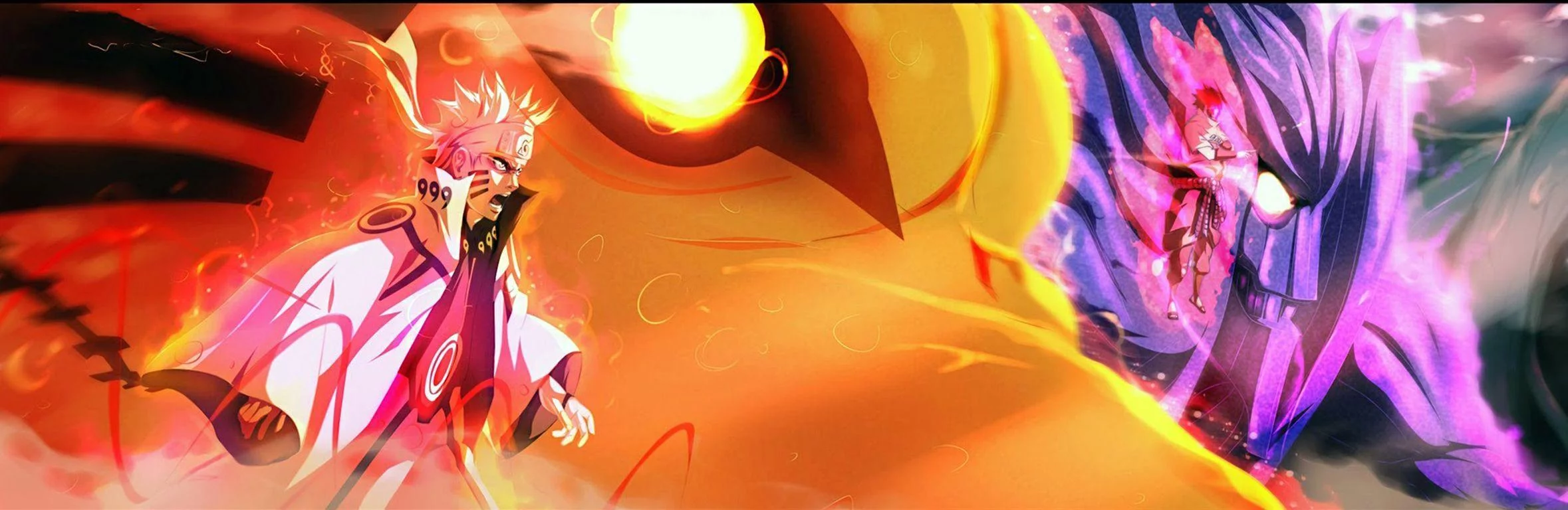 Free Download Naruto Vs Sasuke Dual Monitor Wallpaper Page 140806 (2358 x 768)