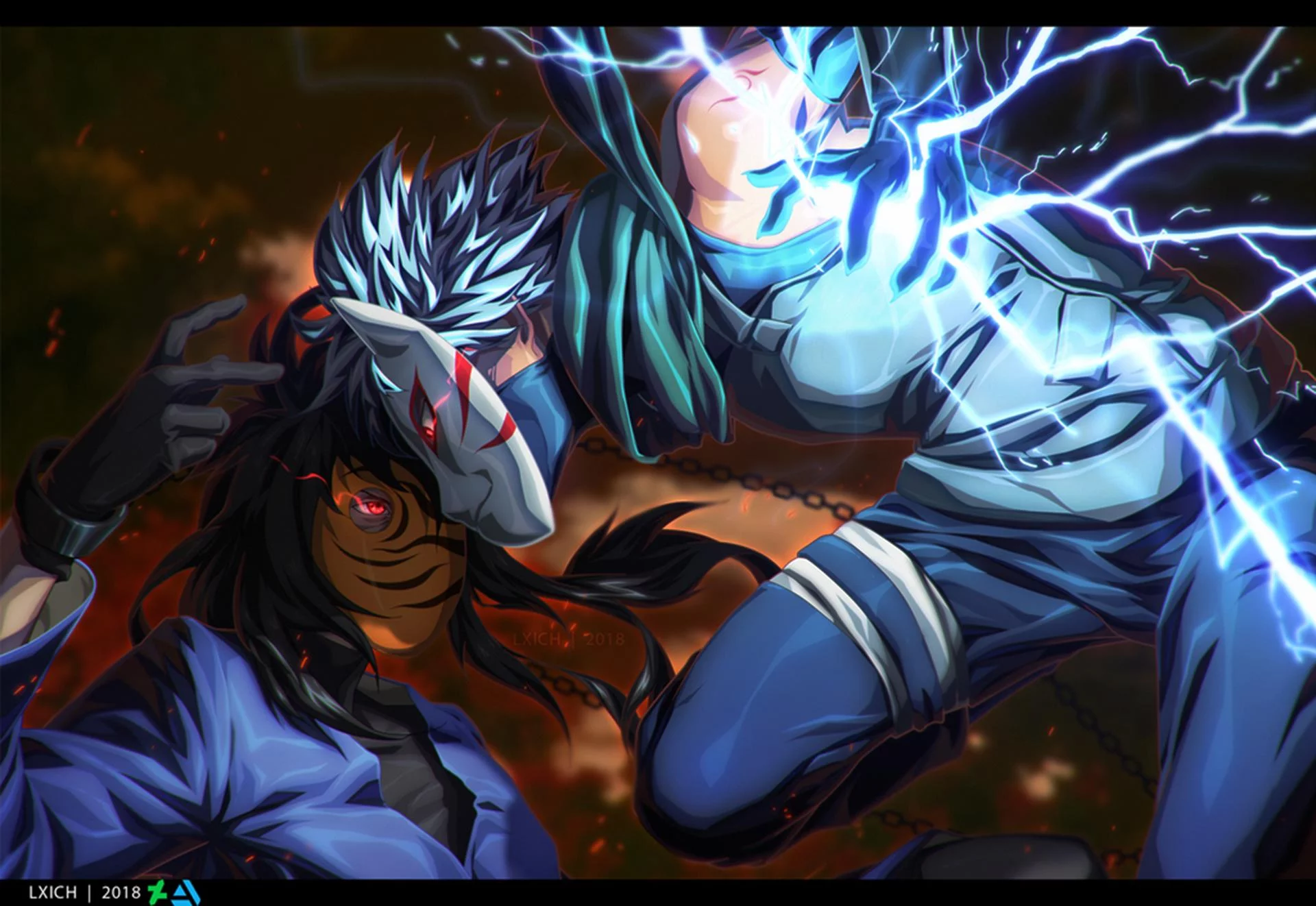 Free Download Naruto Wallpaper Kakashi And Obito Page 1438276 (1920 x 1322)