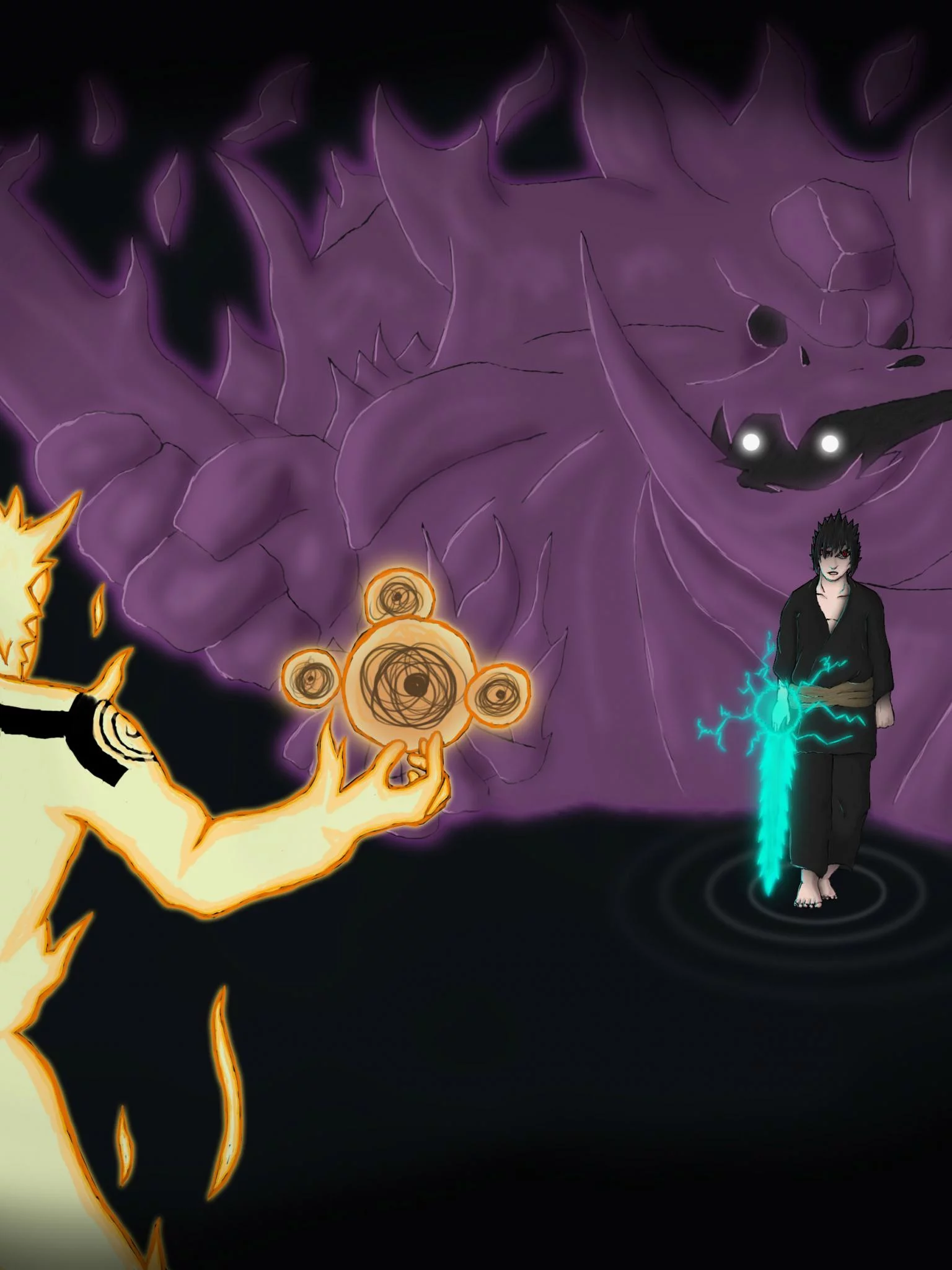 Free Download Naruto Wallpapers Susano Vs Kurama Page 1510387 (1536 x 2048)