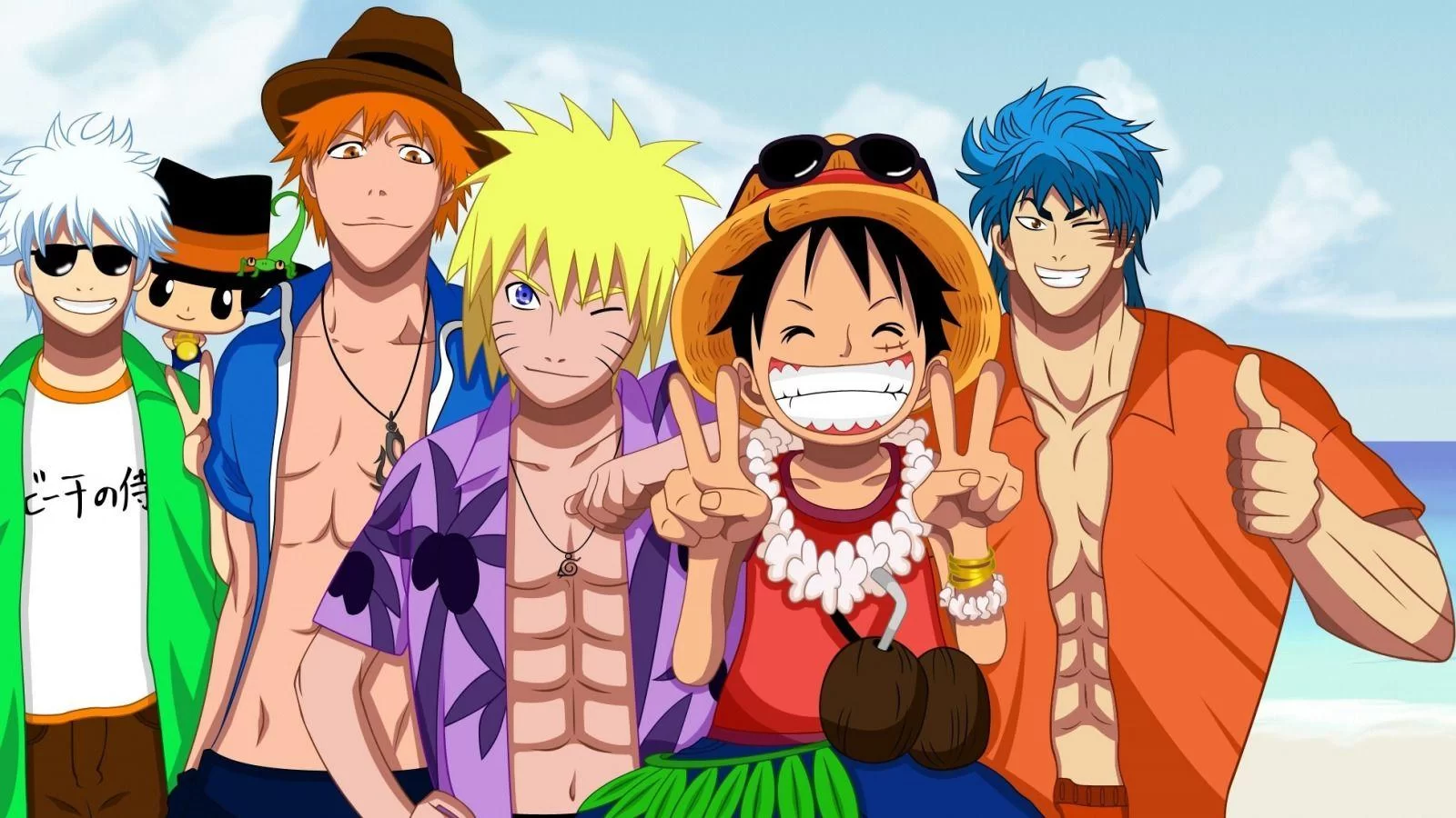 Free Download One Piece X Gintama X Naruto Wallpaper Page 1542394 (1600 x 900)