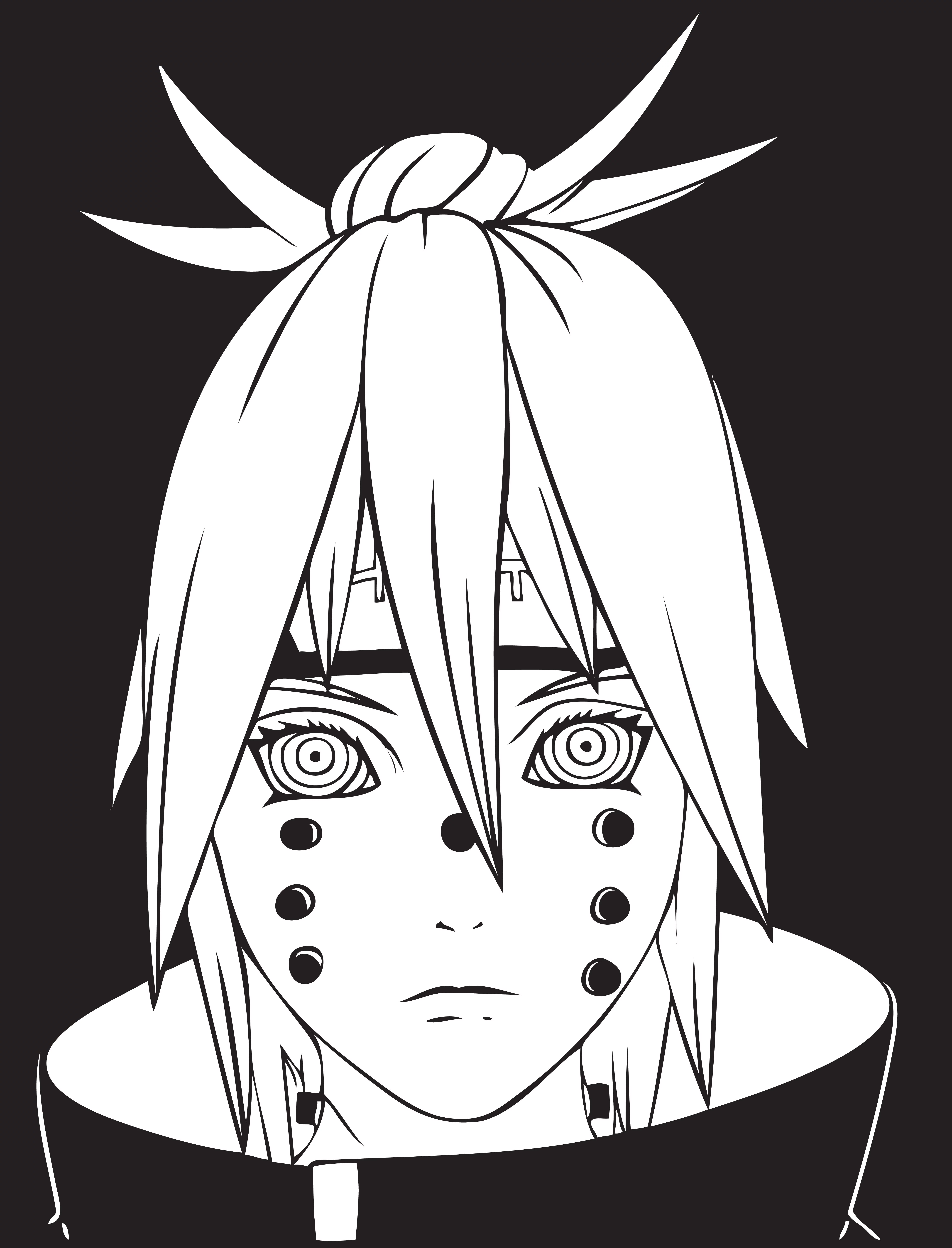 Free Download Pain Naruto Wallpaper Black And White Page 1556445 (6101 x 8000)