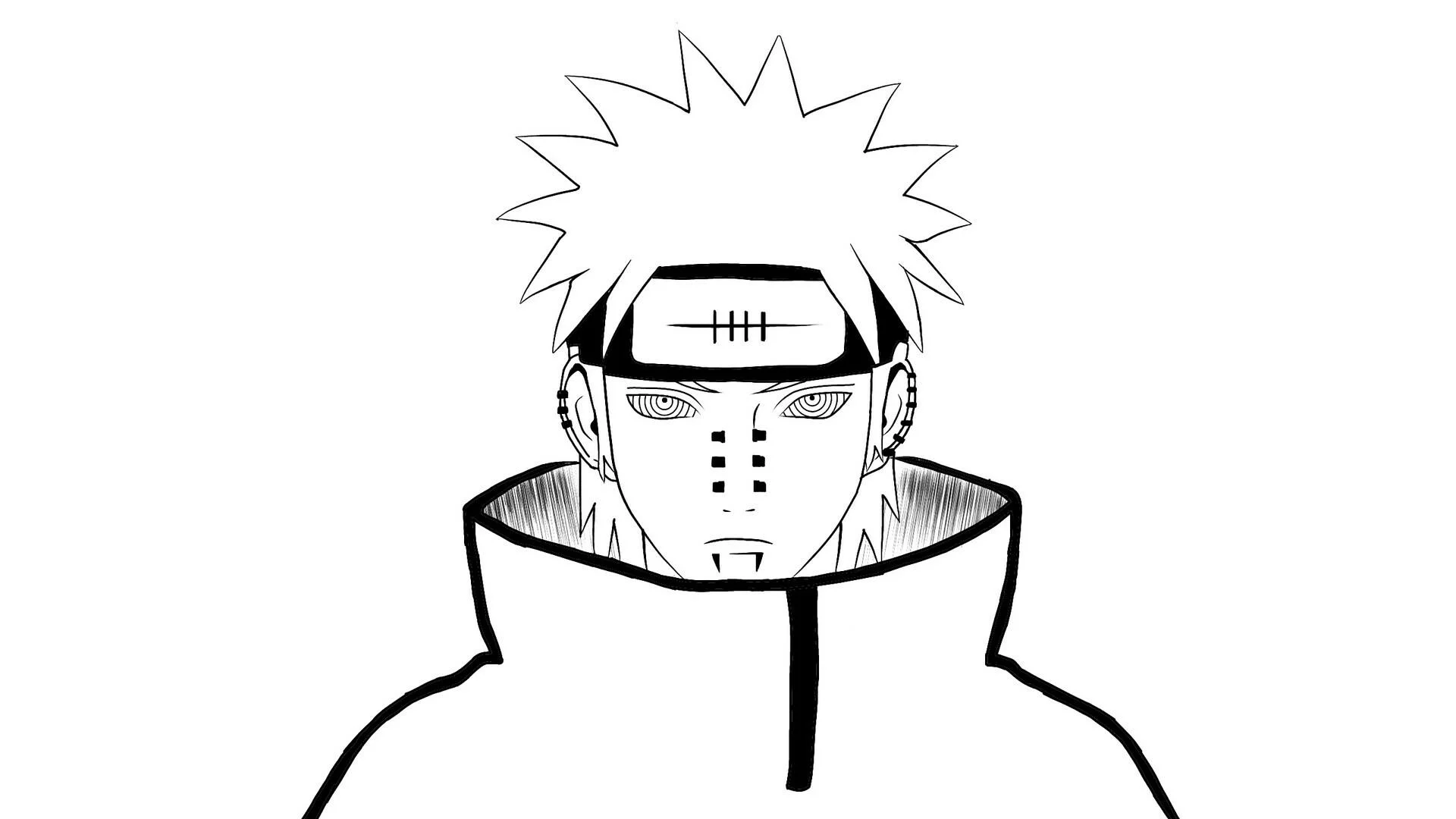 Free Download Pain Naruto Wallpaper Black And White Page 1556453 (1920 x 1080)