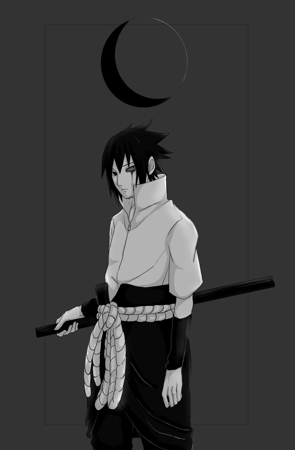 Free Download Saskue Naruto Wallpaper Black And White Page 1621542 (1144 x 1748)