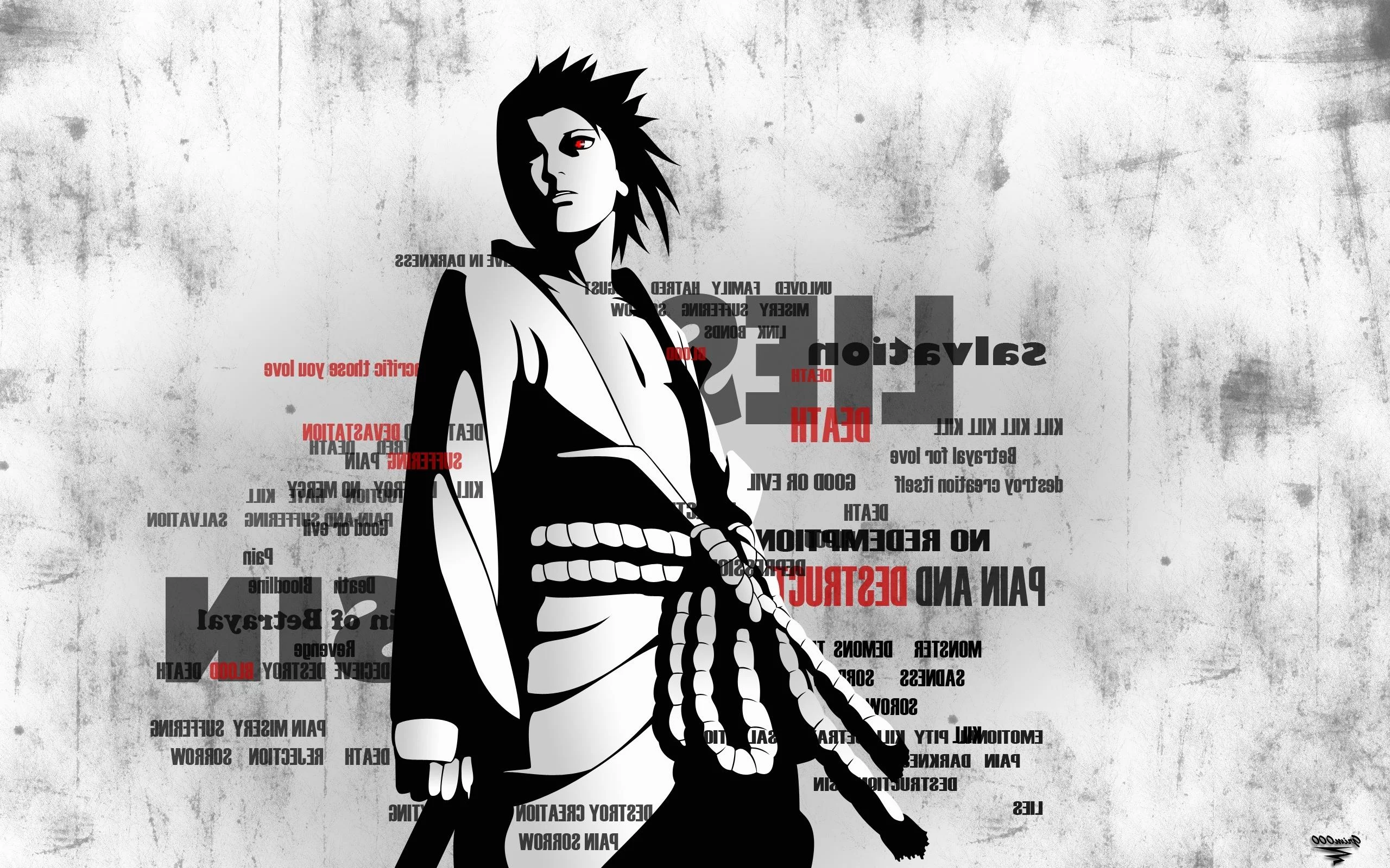 Free Download Saskue Naruto Wallpaper Black And White Page 1621583 (2560 x 1600)