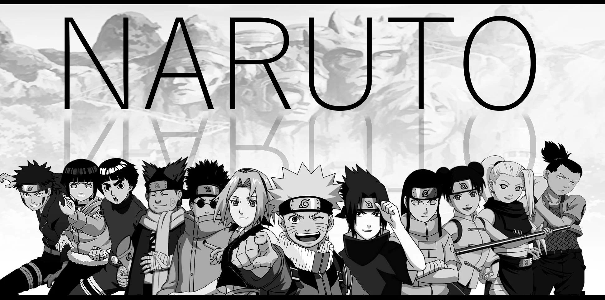 Free Download Simple Naruto Wallpaper Black And White Page 1646079 (1944 x 964)