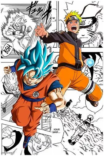 Free Download Wallpaper Goku Vs Naruto Page 1848443 (338 x 507)