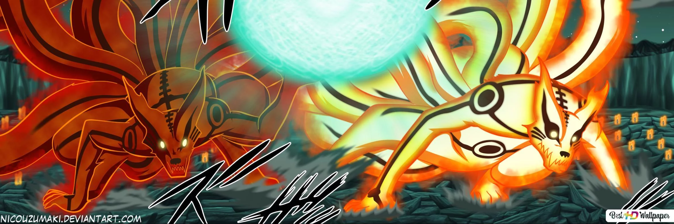 Free Download Wallpaper Naruto Bersama Kurama Page 1940719 (2304 x 768)