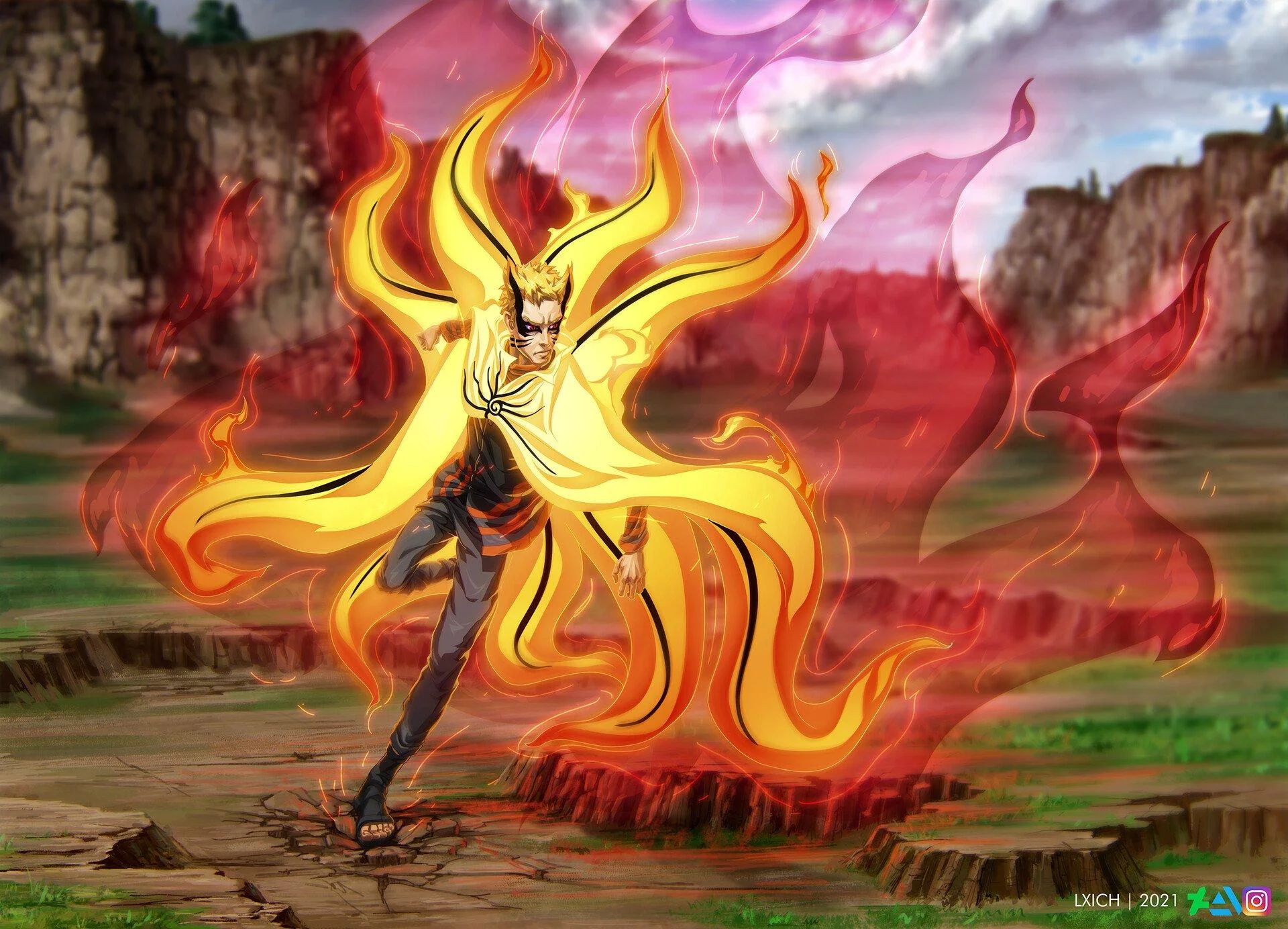Free Download Naruto Kyuubi Chakra Mode Wallpaper Hd Page 199 (1920 x 1384)