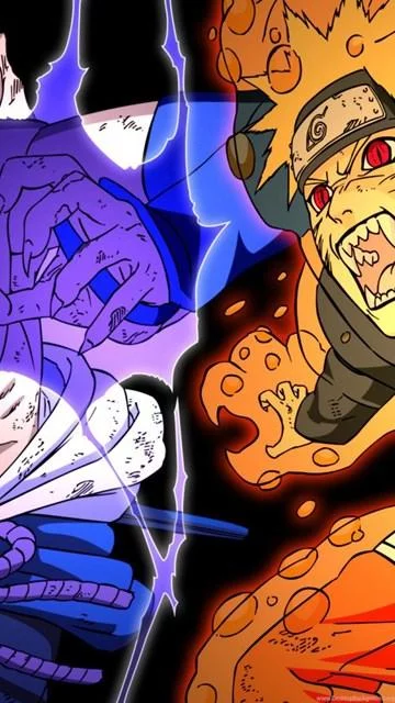 Free Download Wallpaper Naruto Kyubi Vs Sasuke Page 2017052 (360 x 640)