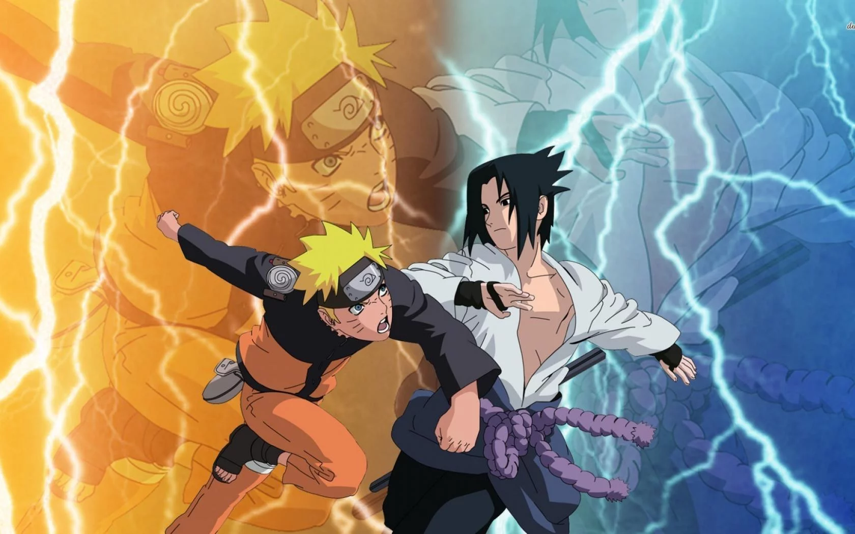 Free Download Wallpaper Uzumaki Naruto Vs Uchiha Sasuke Page 2060159 (1680 x 1050)