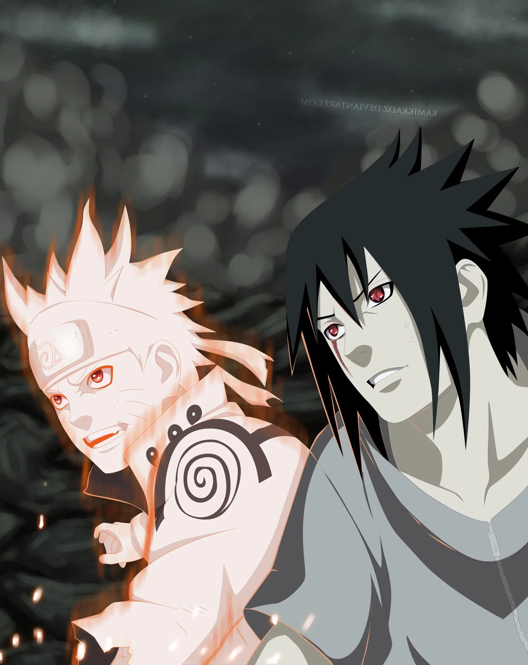 Free Download Wallpaper Uzumaki Naruto Vs Uchiha Sasuke Page 2060189 (2000 x 2518)