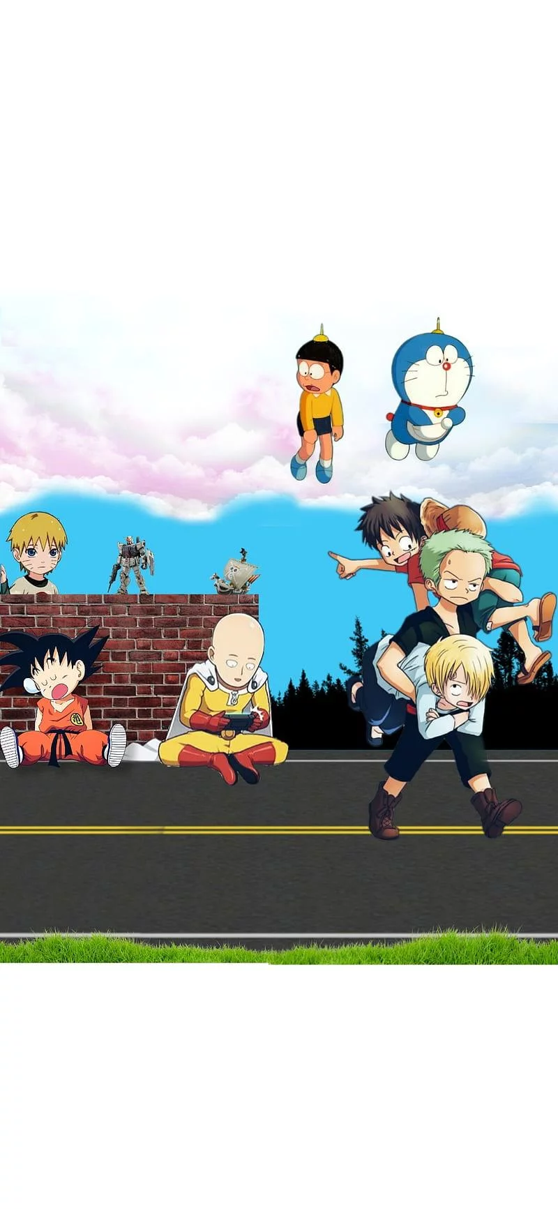 Free Download Drqgon Bqll Naruto And One Piece Wall Paper Wallpaper Page 213509 (800 x 1733)
