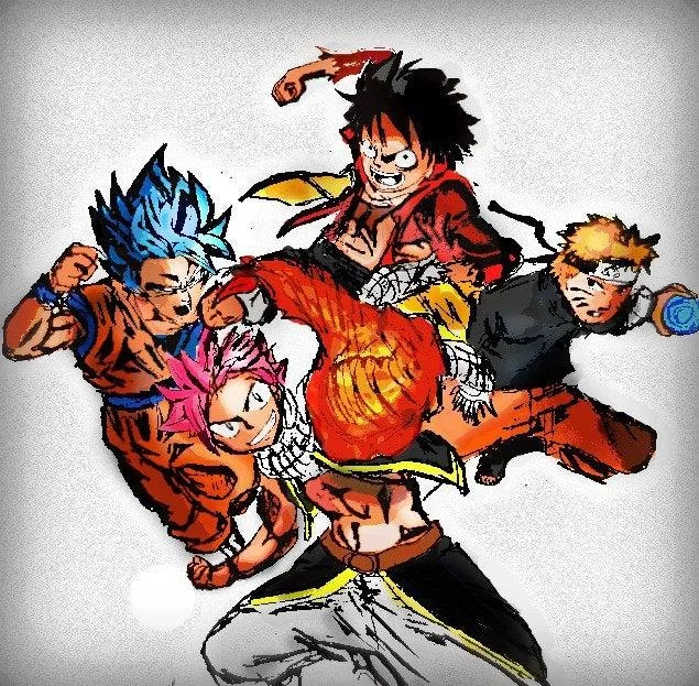 Free Download Goku Naruto Luffy Ichigo Natsu Wallpaper Page 24522 (635 x 623)