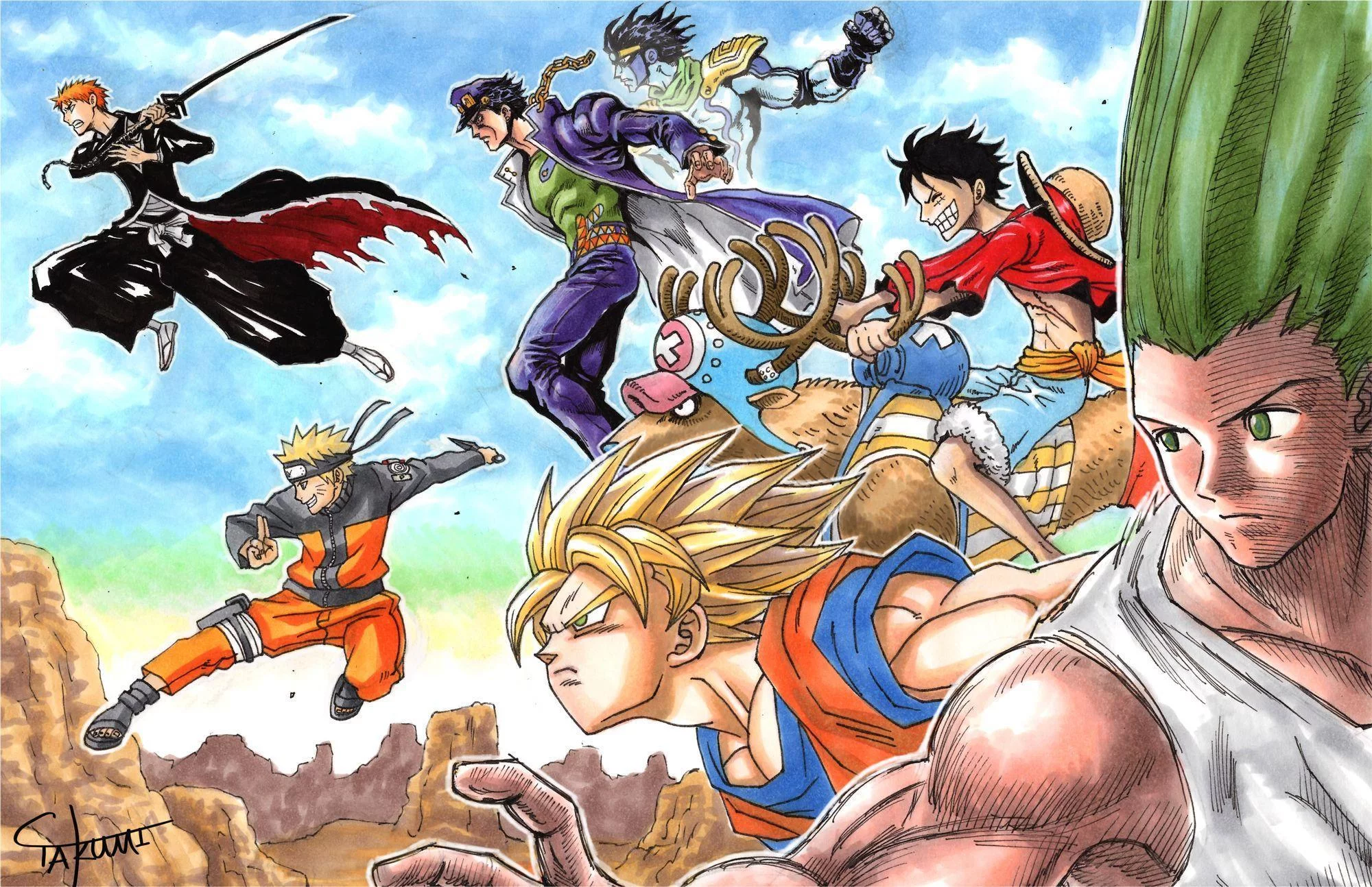 Free Download Goku Luffy And Naruto Wallpaper Page 270571 (2000 x 1294)