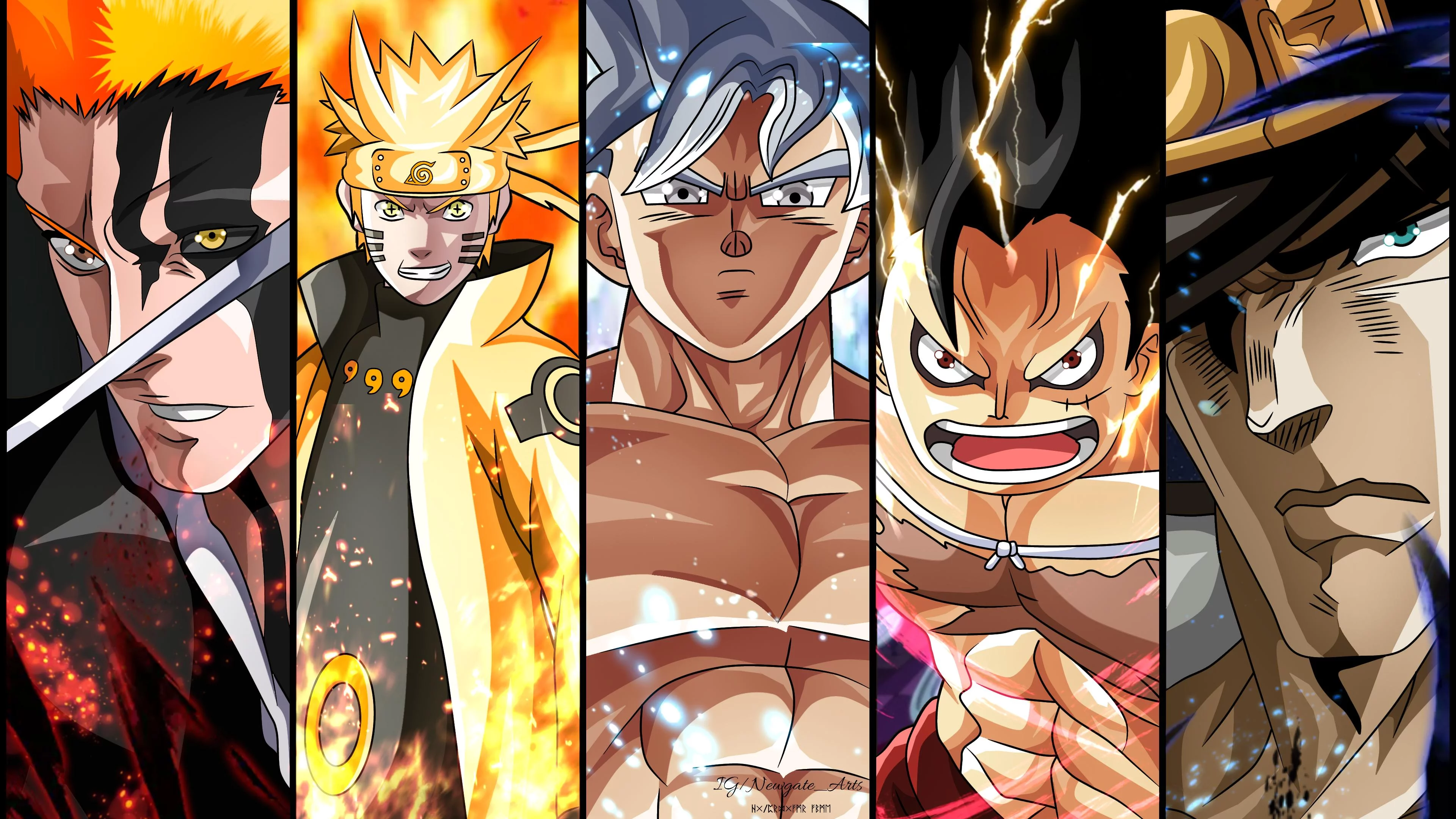 Free Download Naruto Luffy Goku Ichigo Crossover Wallpaper Page 272852 (3840 x 2160)