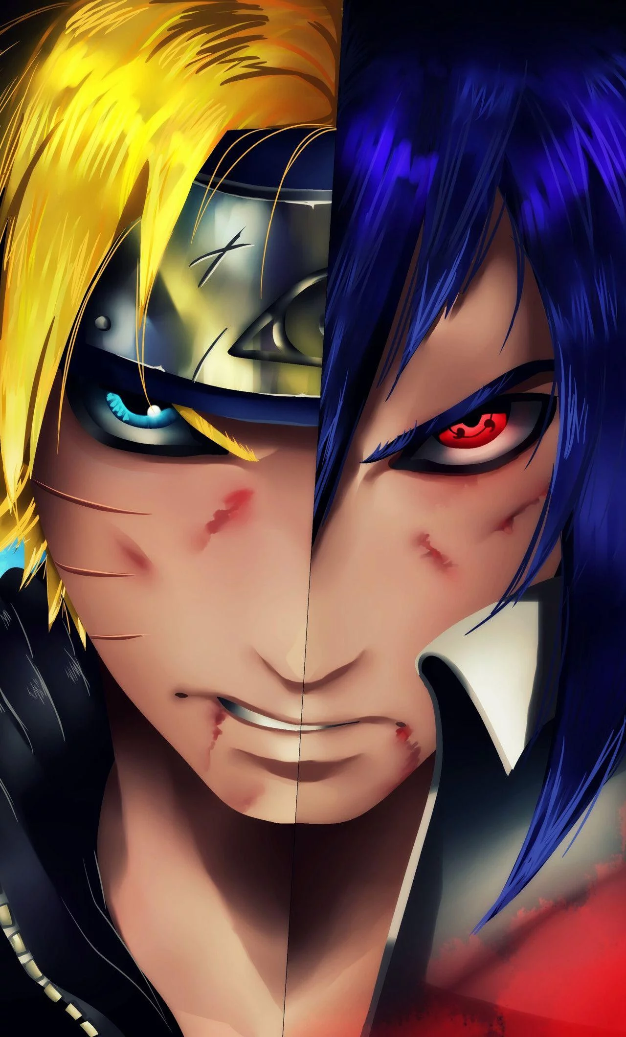 Free Download Half Naruto Half Sasuke Wallpaper Page 32506 (1280 x 2120)