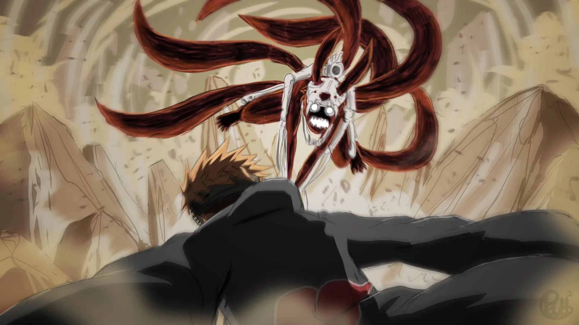 Free Download Kyuubi Naruto Vs Pain Wallpaper Page 340747 (1920 x 1080)
