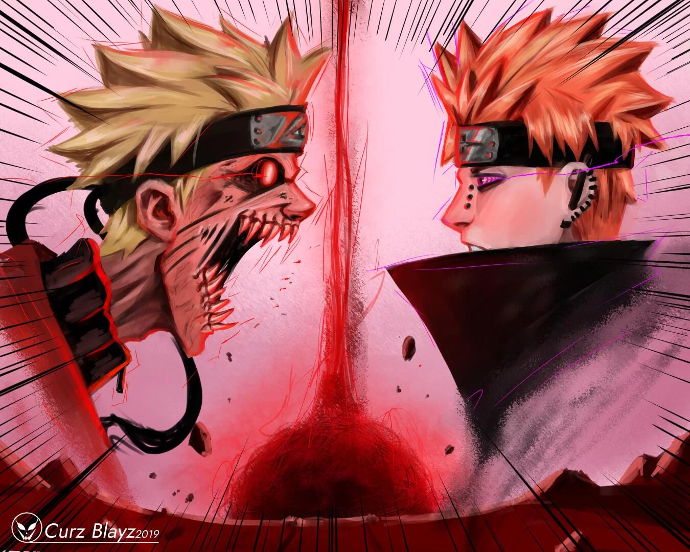 Free Download Kyuubi Naruto Vs Pain Wallpaper Page 340773 (1350 x 1080)