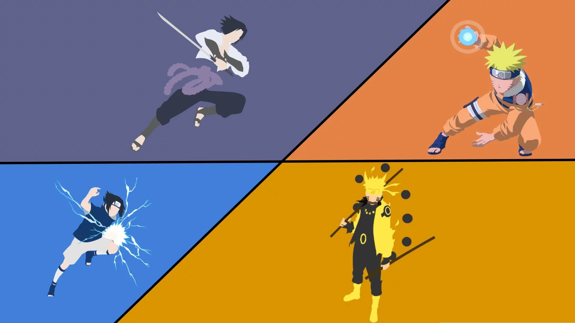 Free Download Naruto And Sasuke Minimalist Wallpaper Page 368308 (1920 x 1080)