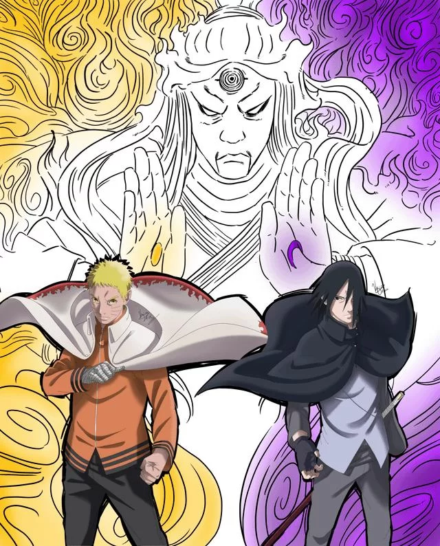 Free Download Naruto And Sasuke Sun And Moon Wallpaper Page 473047 (640 x 794)