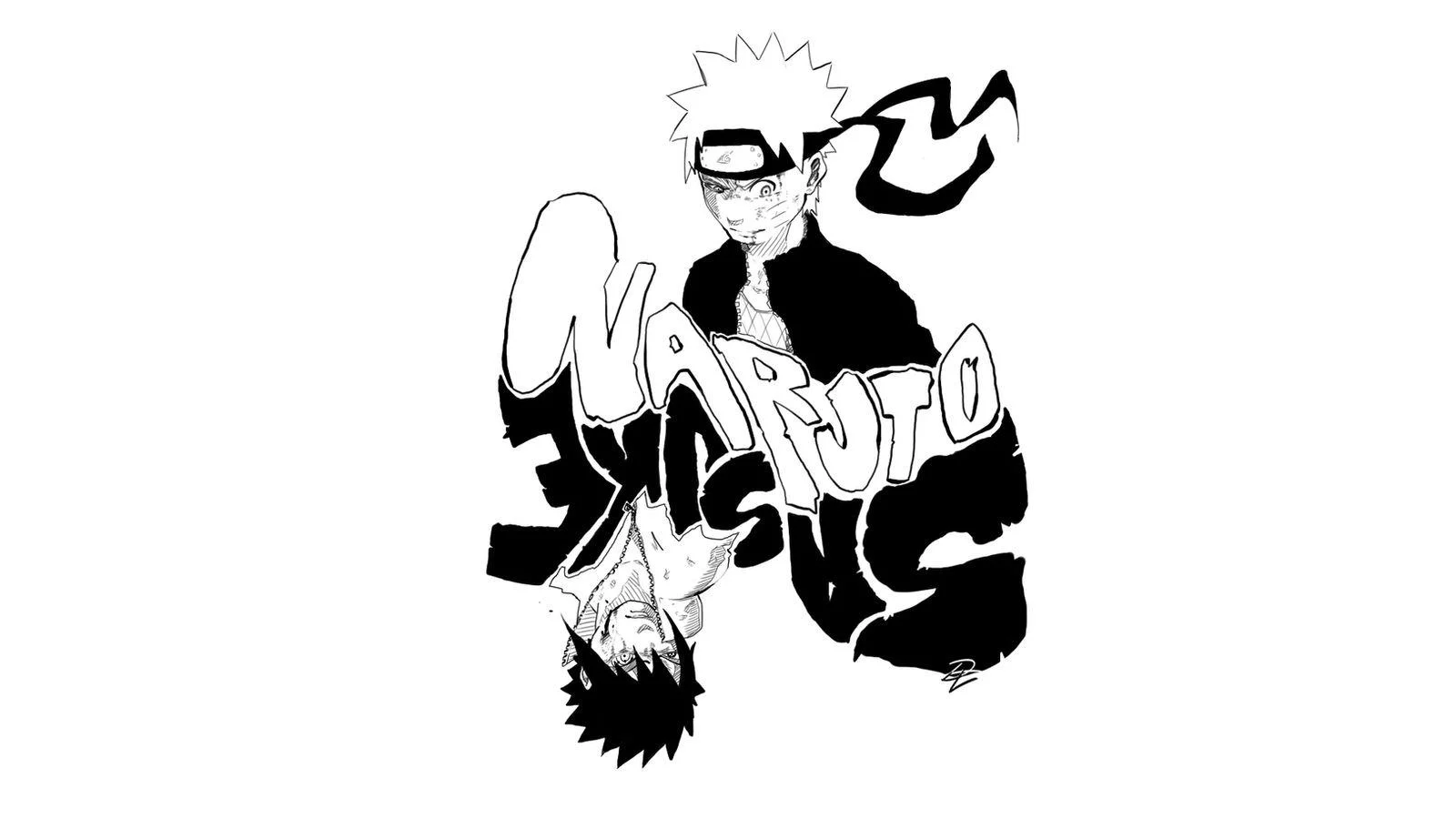 Free Download Naruto And Sasuke Wallpaper Black And White Page 475358 (1600 x 900)