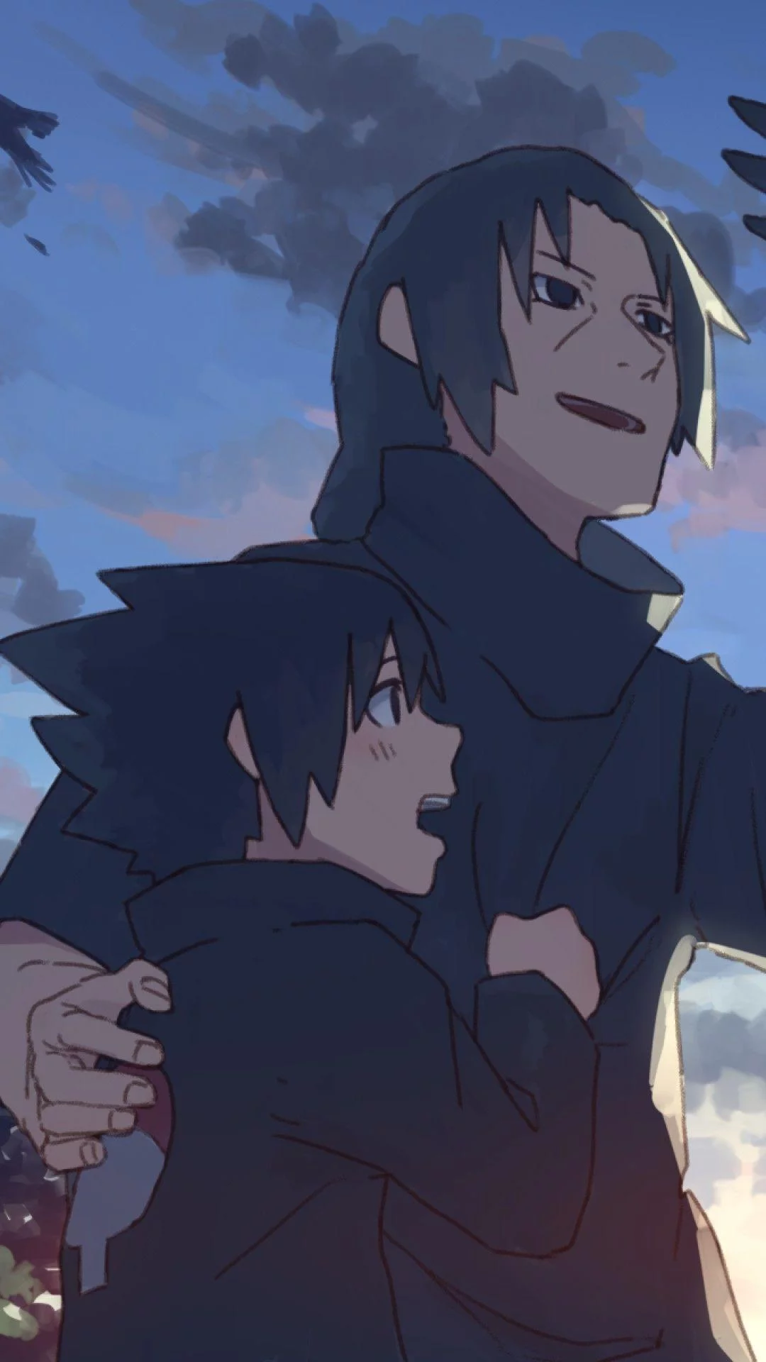 Free Download Naruto Itachi Carrying Sasuke Wallpaper Page 489599 (1080 x 1920)
