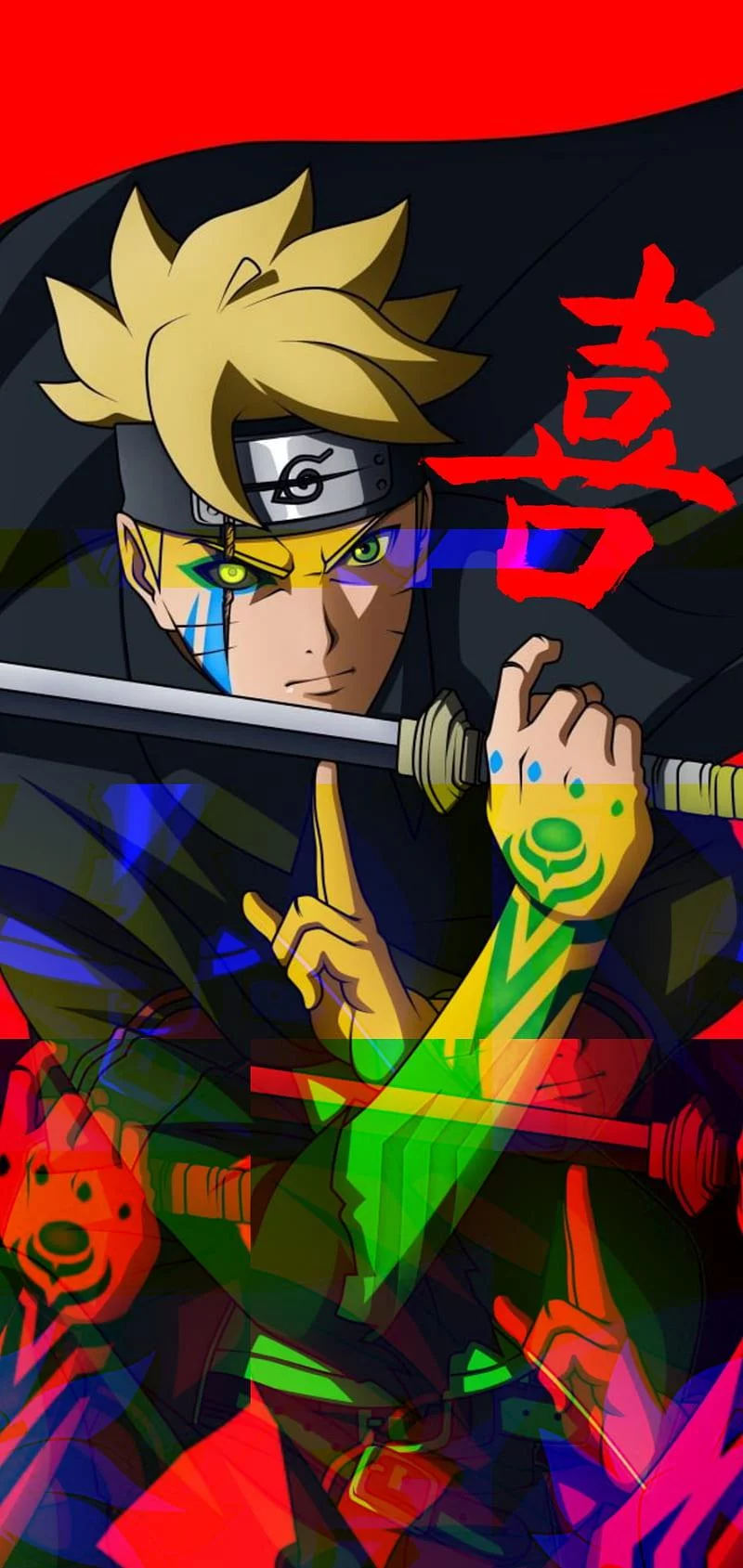 Free Download Naruto Glitch Art Wallpaper Page 568210 (800 x 1689)