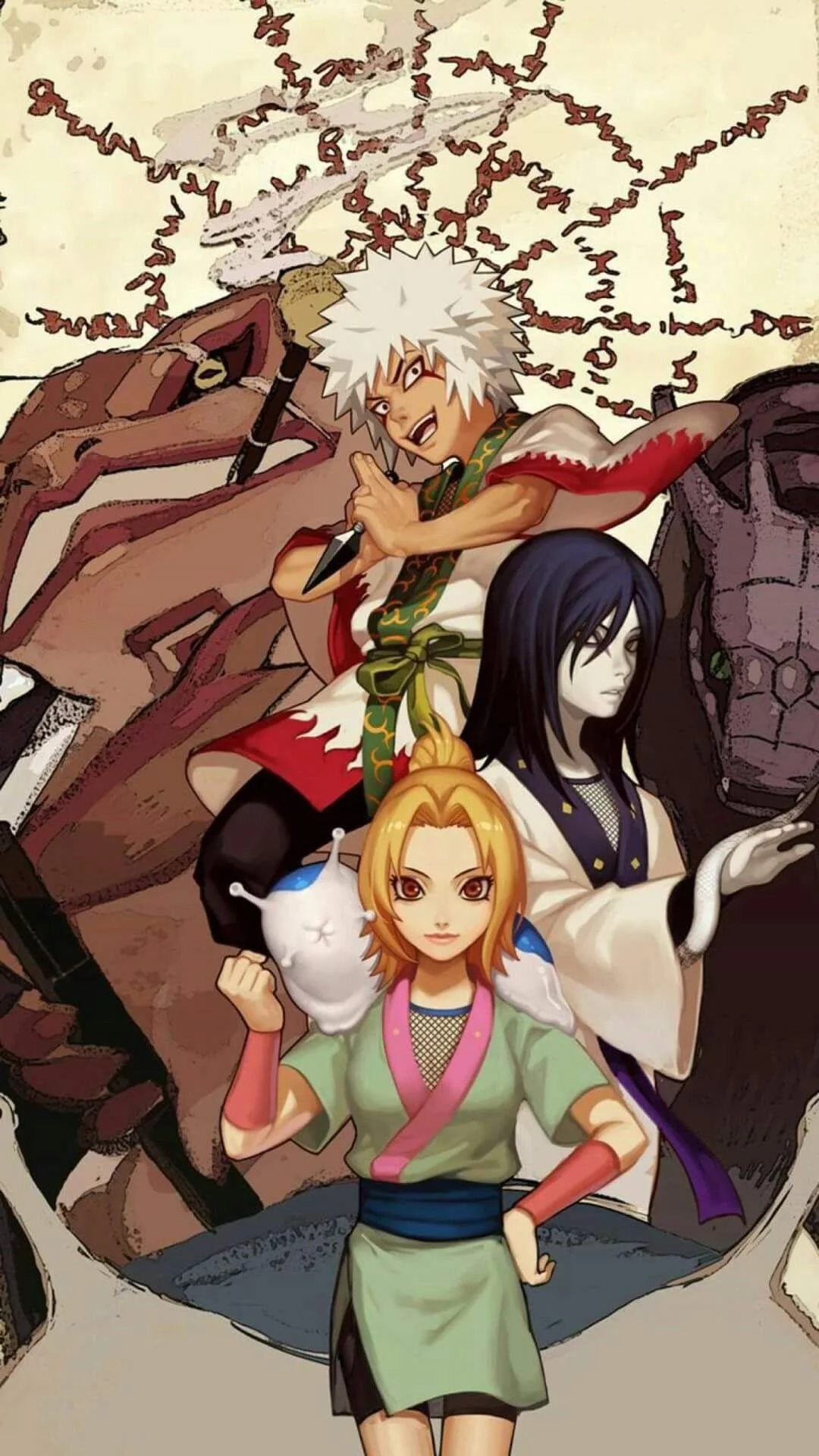 Free Download Naruto Jiraiya Sasuke Orochimaru Sakura Tsunade Wallpaper Page 647277 (1080 x 1920)