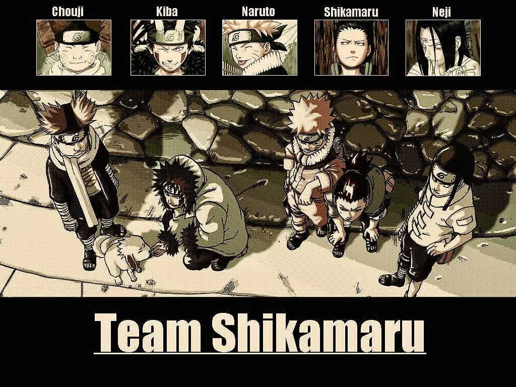 Free Download Naruto Kiba Shikamaru Choji Neji Wallpaper Page 653632 (1024 x 768)