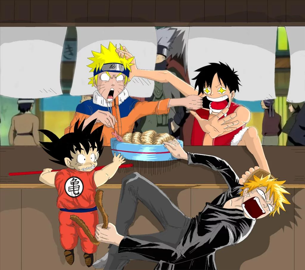 Free Download Naruto Luffy Goku Ichigo Crossover Wallpaper Page 702178 (1024 x 907)