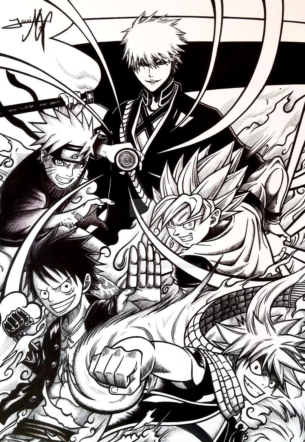 Free Download Naruto Luffy Goku Ichigo Crossover Wallpaper Page 702184 (1024 x 1484)