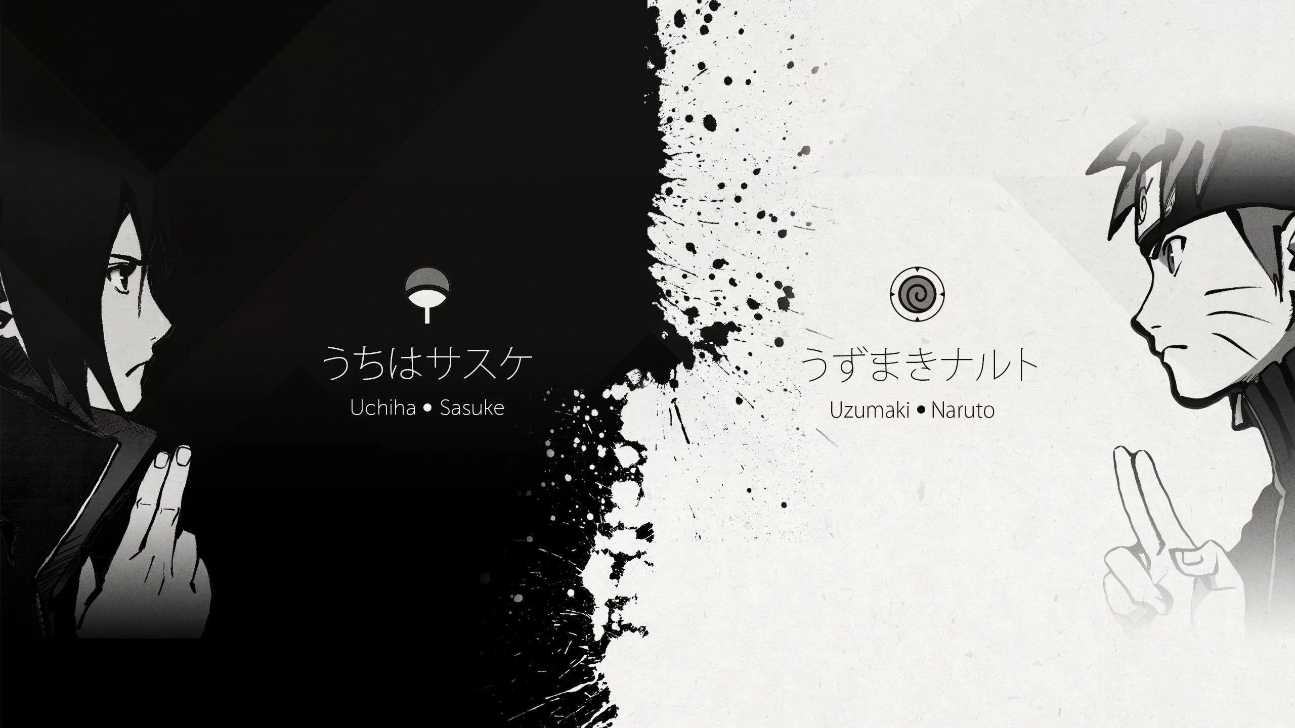 Free Download Naruto And Sasuke Wallpaper Black And White Page 81568 (2560 x 1440)
